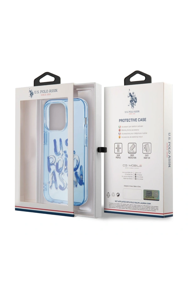 Apple iPhone 14 Pro Max Kılıf U.S. POLO ASSN. Renkli Grafiti Baskılı Dizayn Kapak