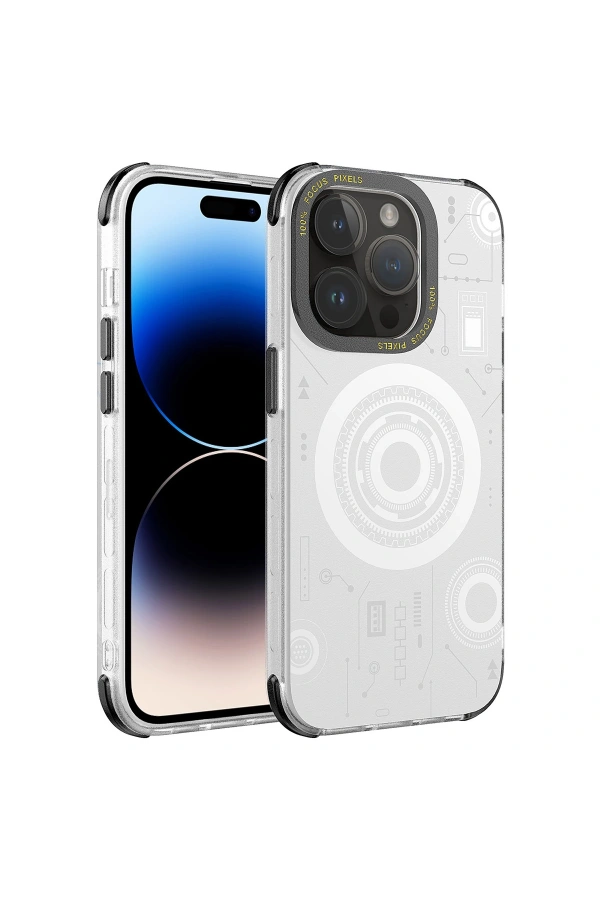 Apple iPhone 14 Pro Max Kılıf Zore Wireless Şarj Özellikli Desenli Hot Kapak