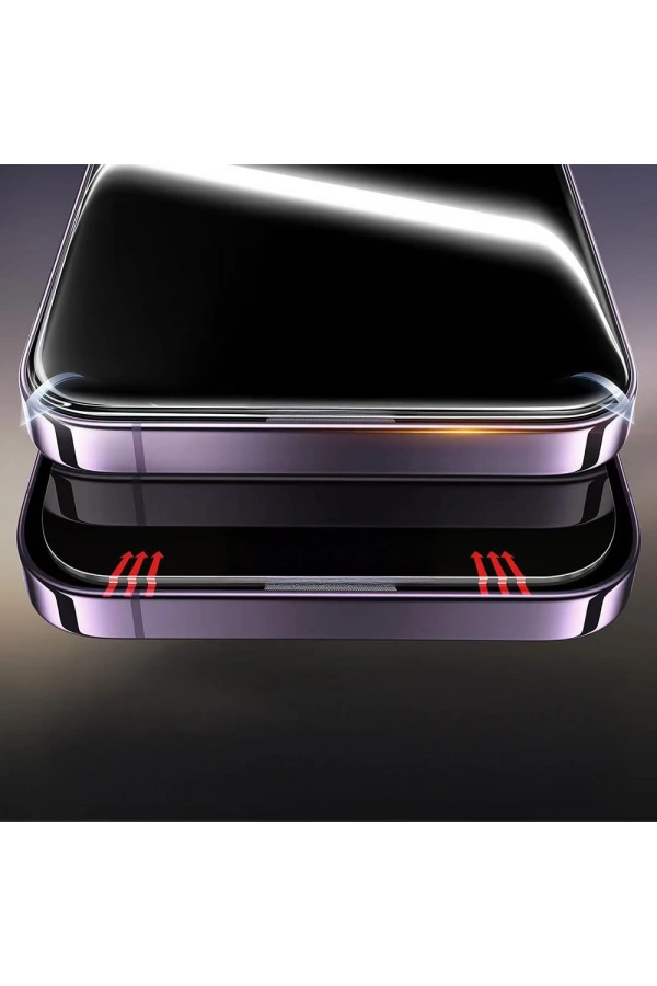 Apple iPhone 14 Pro Max Zore 3D Oliv HD Temperli Cam Ekran Koruyucu + Kolay Uygulama Aparatı