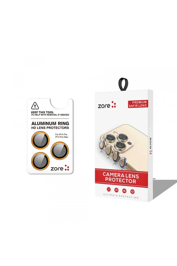 Apple iPhone 14 Pro Max Zore CL-12 Premium Safir Parmak İzi Bırakmayan Anti-Reflective Kamera Lens Koruyucu