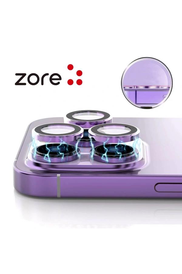 Apple iPhone 14 Pro Max Zore CL-12 Premium Safir Parmak İzi Bırakmayan Anti-Reflective Kamera Lens Koruyucu