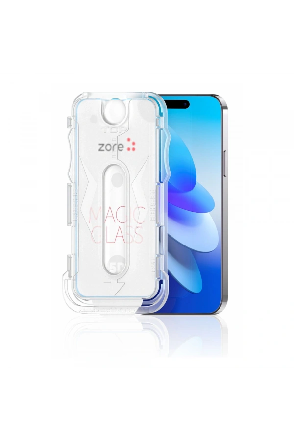 Apple iPhone 14 Pro Max Zore Kolay Uygulama Aparatlı 5D Magic Glass Cam Ekran Koruyucu