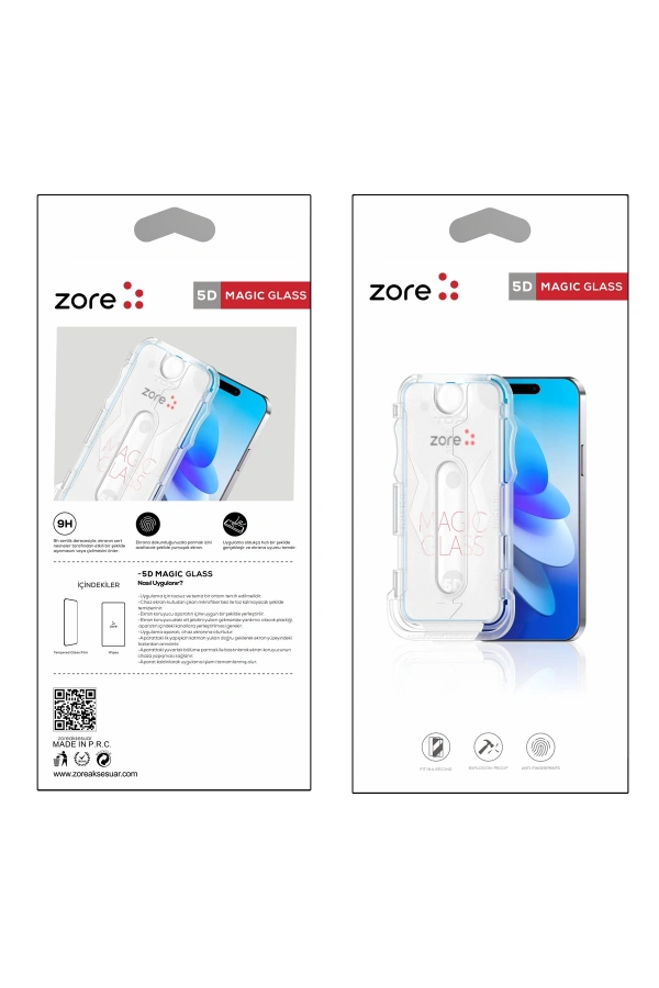 Apple iPhone 14 Pro Max Zore Kolay Uygulama Aparatlı 5D Magic Glass Cam Ekran Koruyucu
