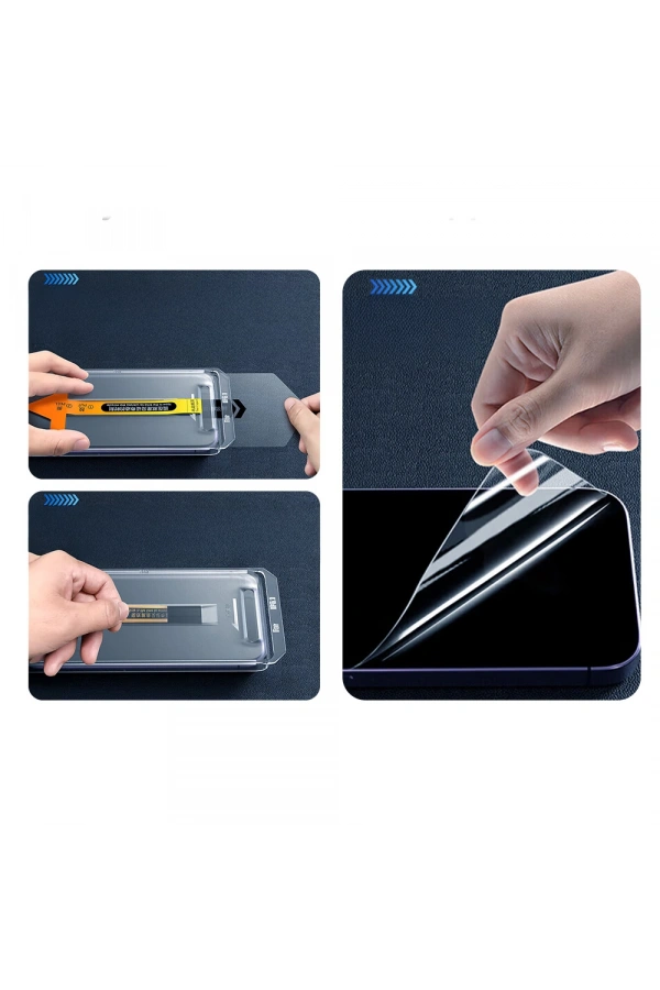 Apple iPhone 14 Zore 2.5D Oliv Privacy Temperli Cam Ekran Koruyucu + Kolay Uygulama Aparatı
