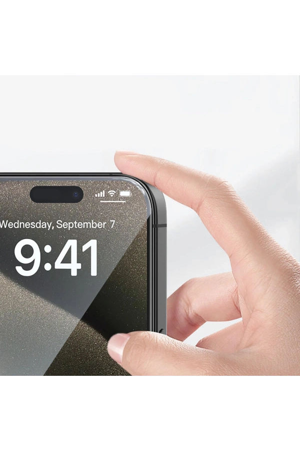Apple iPhone 14 Zore 3D Oliv HD Temperli Cam Ekran Koruyucu + Kolay Uygulama Aparatı