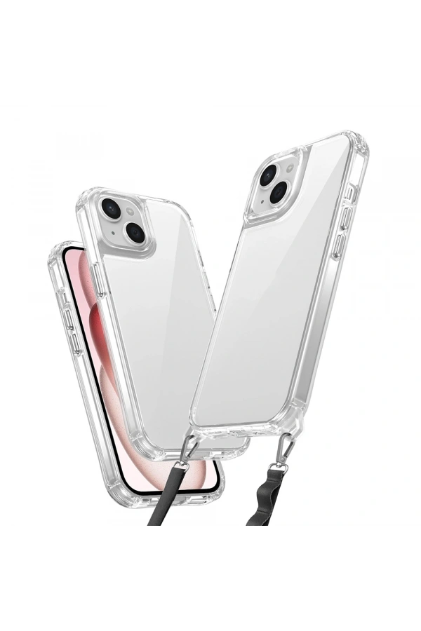 Apple iPhone 15 Kılıf Airbagli Takılabilir Askı Aparatlı Zore Snap Silikon Kapak