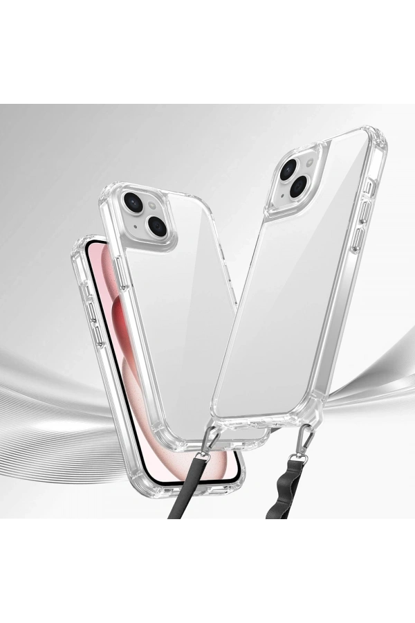 Apple iPhone 15 Kılıf Airbagli Takılabilir Askı Aparatlı Zore Snap Silikon Kapak