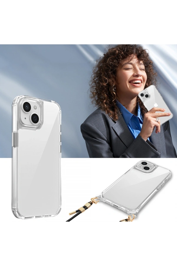 Apple iPhone 15 Kılıf Airbagli Takılabilir Askı Aparatlı Zore Snap Silikon Kapak