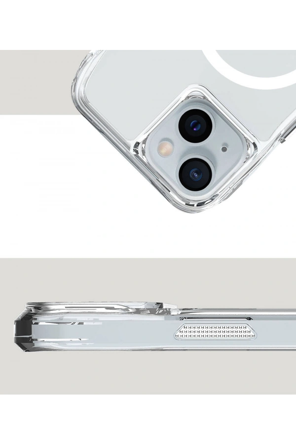 Apple iPhone 15 Kılıf M-safe Şarj Özellikli Airbagli Şeffaf Zore İncek Kapak