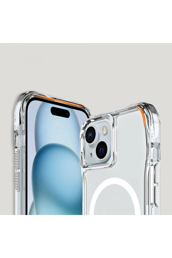 Apple iPhone 15 Kılıf M-safe Şarj Özellikli Airbagli Şeffaf Zore İncek Kapak