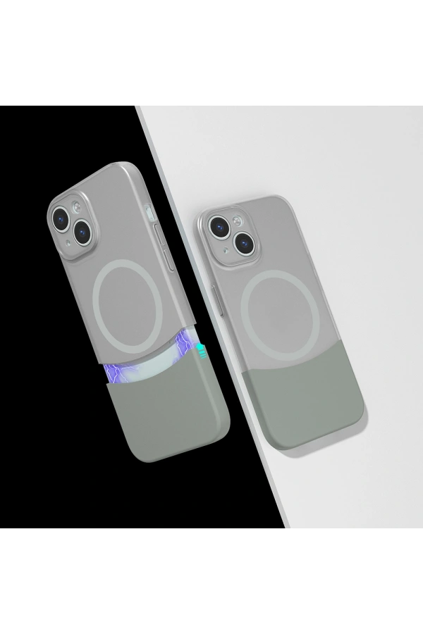 Apple iPhone 15 Kılıf M-Safe Şarj Özellikli Mıknatıslı Zore Duble Kapak