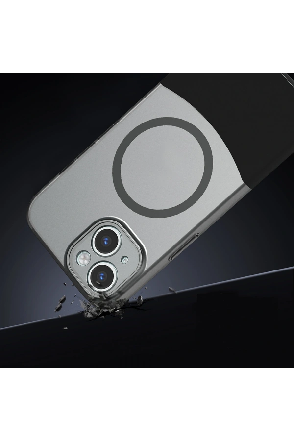 Apple iPhone 15 Kılıf M-Safe Şarj Özellikli Mıknatıslı Zore Duble Kapak