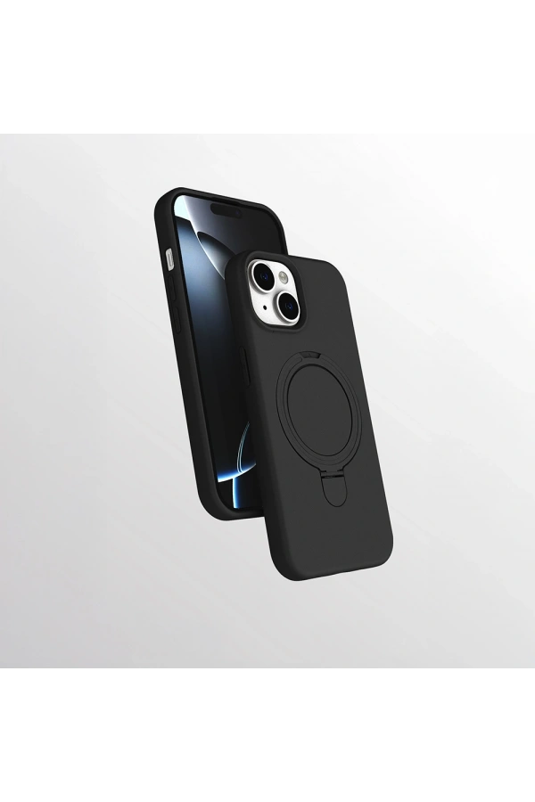 Apple iPhone 15 Kılıf M-safe Şarj Özellikli Standlı Zore Samara Kapak