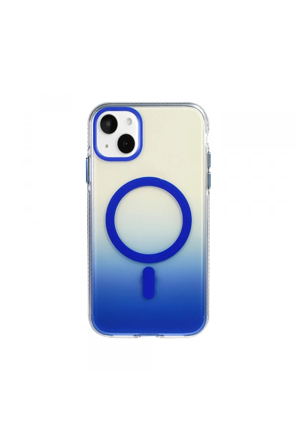 Apple iPhone 15 Kılıf M-safe Şarj Özellikli Transparan Renk Geçişli Zore Toros Kapak