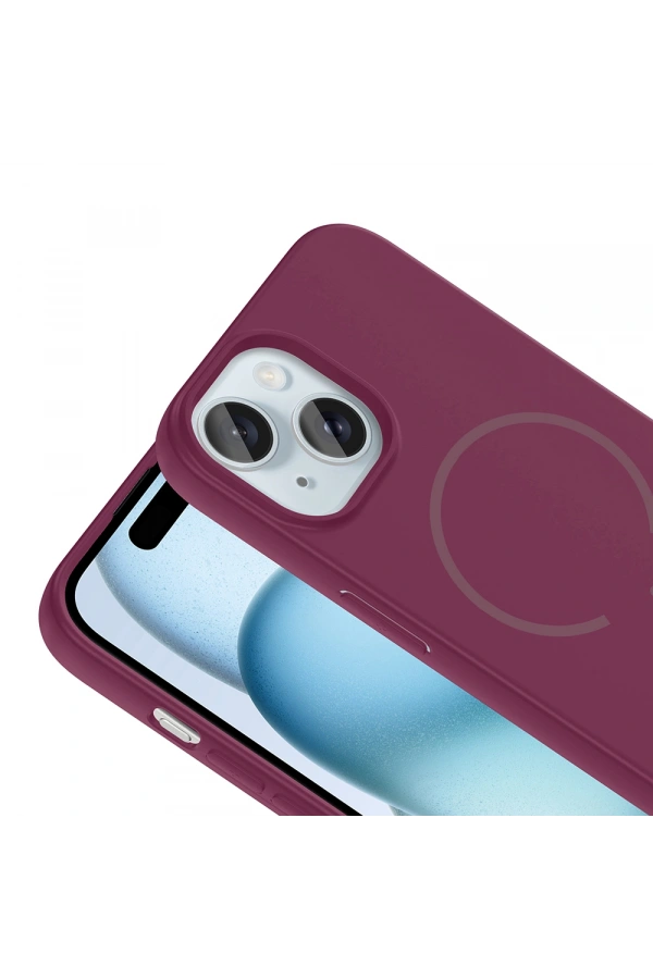 Apple iPhone 15 Kılıf M-safe Şarj Özellikli Zore Meta Kapak