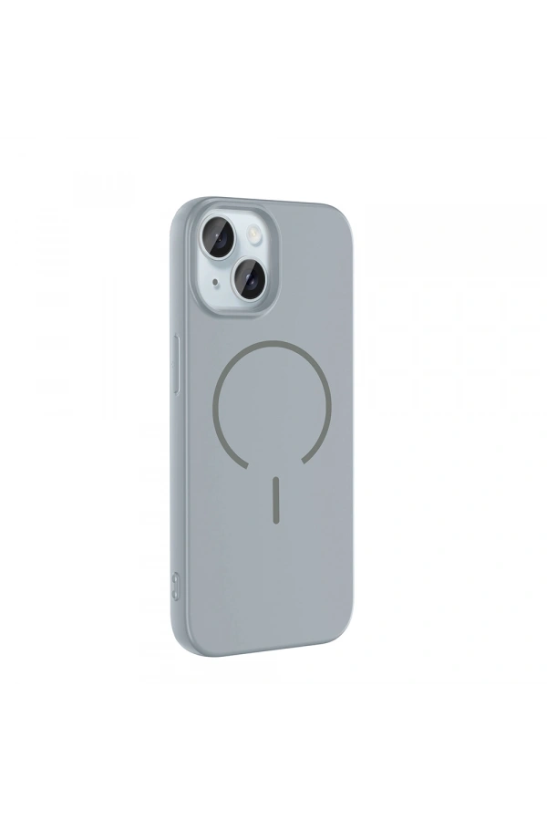 Apple iPhone 15 Kılıf M-safe Şarj Özellikli Zore Meta Kapak