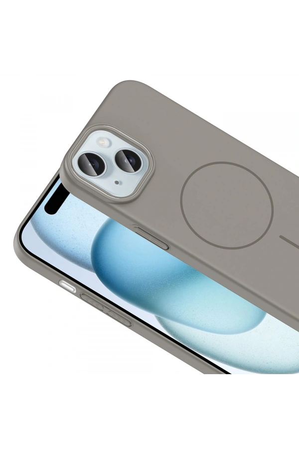 Apple iPhone 15 Kılıf M-safe Şarj Özellikli Zore Ruby Sert Kapak