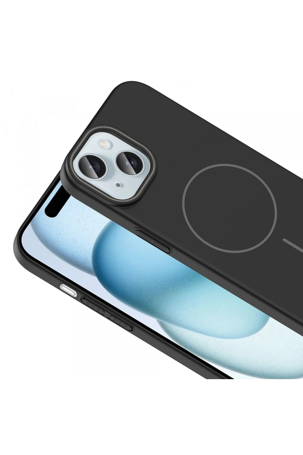 Apple iPhone 15 Kılıf M-safe Şarj Özellikli Zore Ruby Sert Kapak