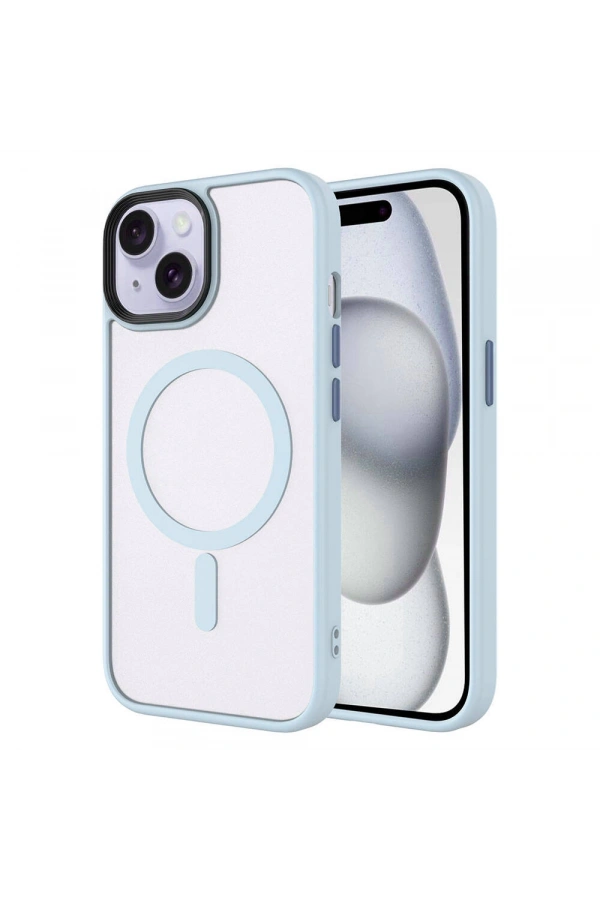 Apple iPhone 15 Kılıf Mat Arka Yüzey Wireless Şarj Özellikli Zore Flet M-safe Kapak
