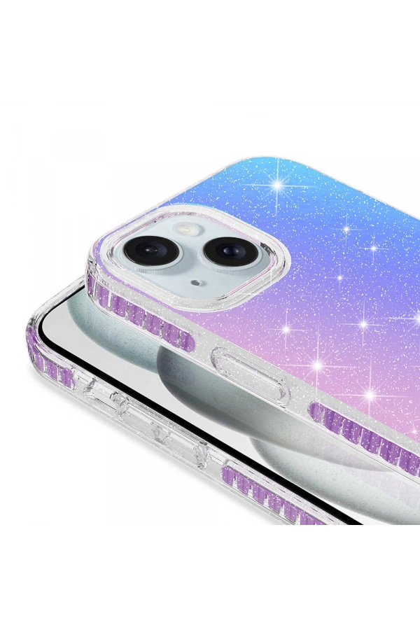 Apple iPhone 15 Kılıf Parlak Renk Geçişli Zore Velle Kapak