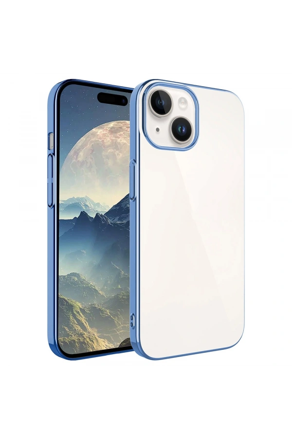 Apple iPhone 15 Kılıf Sert PC Renkli Çerçeveli Zore Riksos Kapak