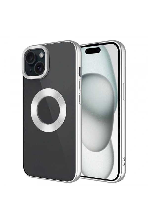 Apple iPhone 15 Kılıf Tek Kamera Çerçeveli Logo Gösteren Zore Omega Kapak