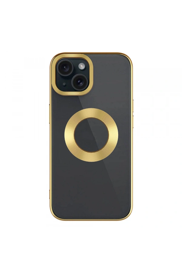 Apple iPhone 15 Kılıf Tek Kamera Çerçeveli Logo Gösteren Zore Omega Kapak