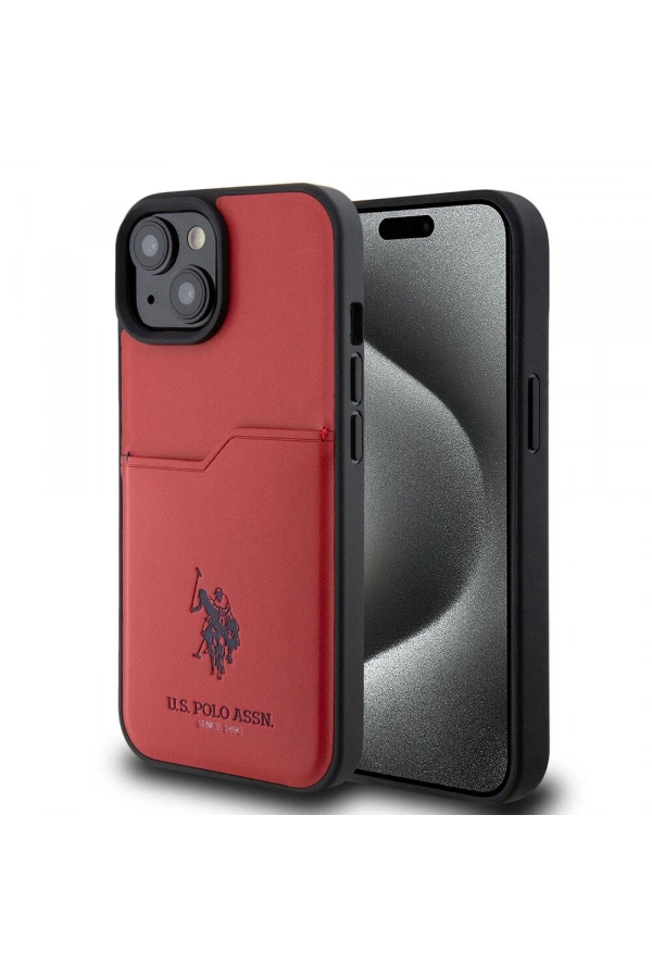 Apple iPhone 15 Kılıf U.S. Polo Assn. Orjinal Lisanslı Baskı Logolu PU Kartlıklı Kapak