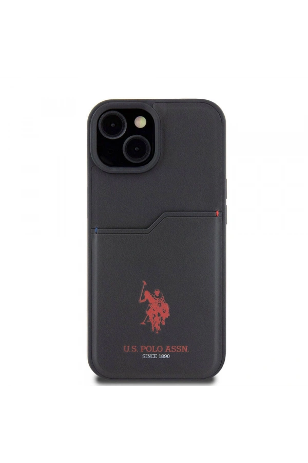 Apple iPhone 15 Kılıf U.S. Polo Assn. Orjinal Lisanslı Baskı Logolu PU Kartlıklı Kapak