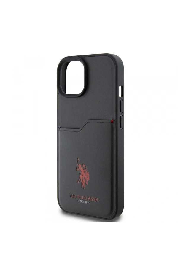 Apple iPhone 15 Kılıf U.S. Polo Assn. Orjinal Lisanslı Baskı Logolu PU Kartlıklı Kapak