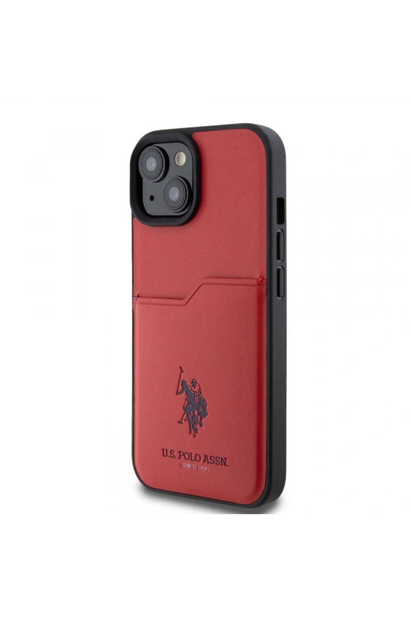 Apple iPhone 15 Kılıf U.S. Polo Assn. Orjinal Lisanslı Baskı Logolu PU Kartlıklı Kapak