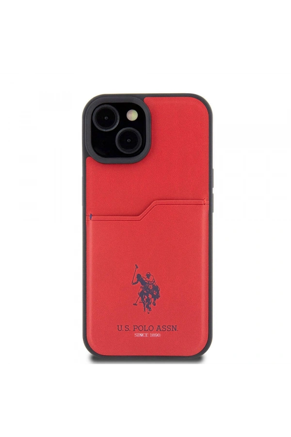 Apple iPhone 15 Kılıf U.S. Polo Assn. Orjinal Lisanslı Baskı Logolu PU Kartlıklı Kapak