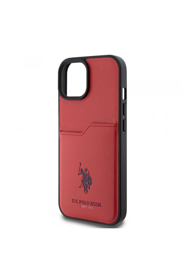 Apple iPhone 15 Kılıf U.S. Polo Assn. Orjinal Lisanslı Baskı Logolu PU Kartlıklı Kapak