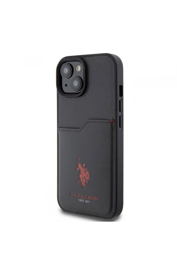 Apple iPhone 15 Kılıf U.S. Polo Assn. Orjinal Lisanslı Baskı Logolu PU Kartlıklı Kapak