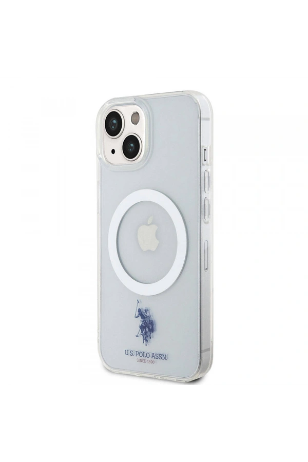 Apple iPhone 15 Kılıf U.S. Polo Assn. Orjinal Lisanslı M-safe Şarj Özellikli Transparan Tasarım Kapak