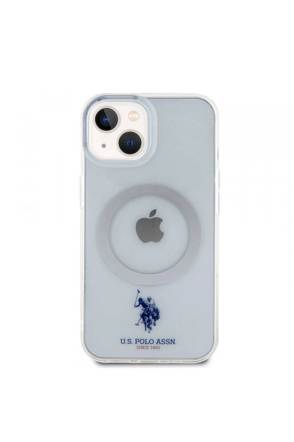 Apple iPhone 15 Kılıf U.S. Polo Assn. Orjinal Lisanslı M-safe Şarj Özellikli Transparan Tasarım Kapak