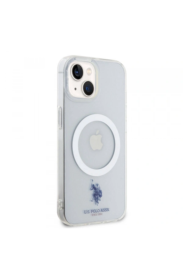 Apple iPhone 15 Kılıf U.S. Polo Assn. Orjinal Lisanslı M-safe Şarj Özellikli Transparan Tasarım Kapak