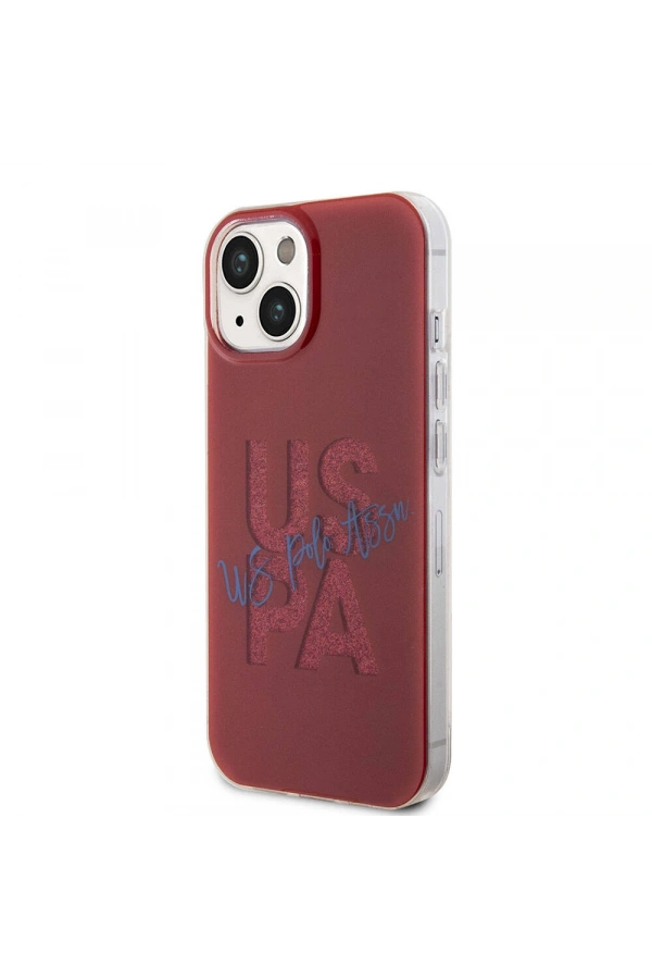 Apple iPhone 15 Kılıf U.S. Polo Assn. Orjinal Lisanslı Simli Parlak Alfabe Tasarım Kapak