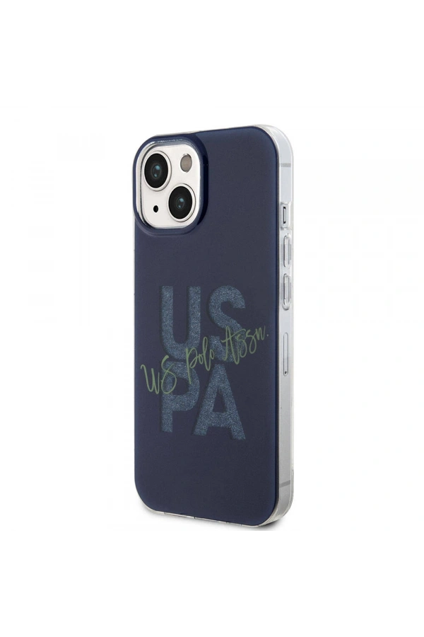 Apple iPhone 15 Kılıf U.S. Polo Assn. Orjinal Lisanslı Simli Parlak Alfabe Tasarım Kapak