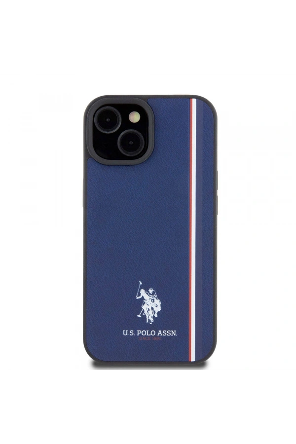 Apple iPhone 15 Kılıf U.S. Polo Assn. Orjinal Lisanslı Üç Renk Şerit Tasarımlı Baskı Logolu Kapak