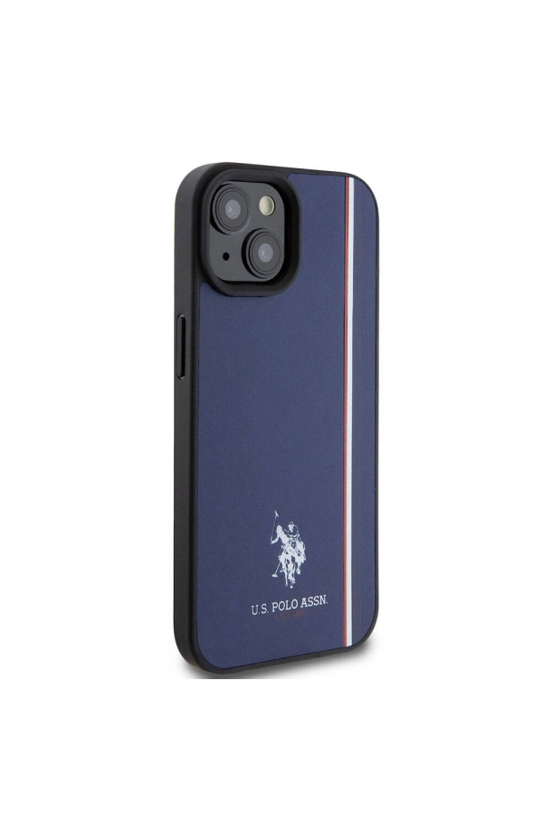 Apple iPhone 15 Kılıf U.S. Polo Assn. Orjinal Lisanslı Üç Renk Şerit Tasarımlı Baskı Logolu Kapak