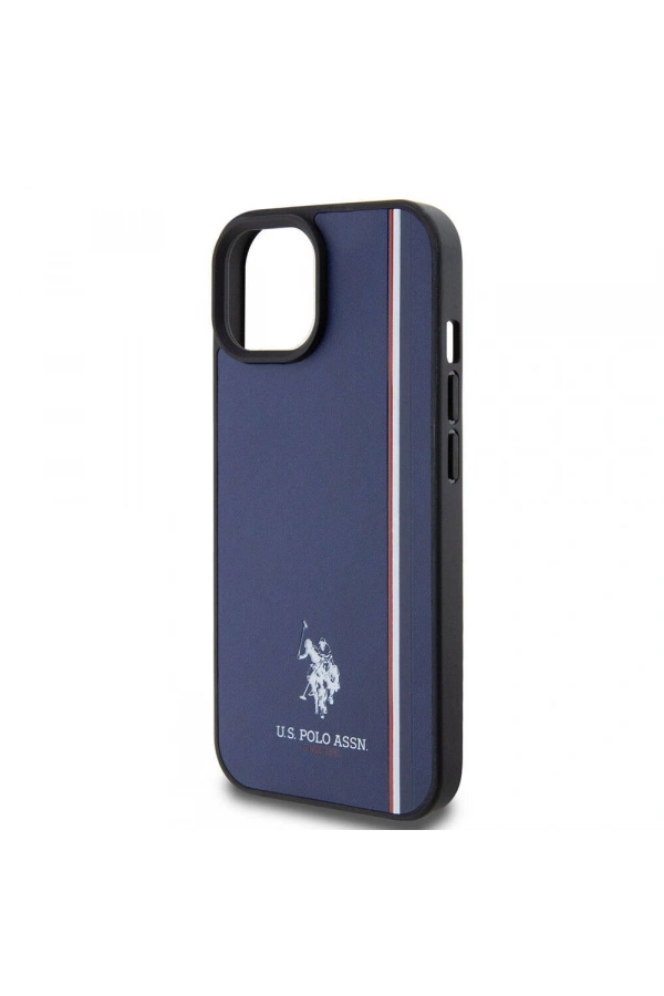 Apple iPhone 15 Kılıf U.S. Polo Assn. Orjinal Lisanslı Üç Renk Şerit Tasarımlı Baskı Logolu Kapak