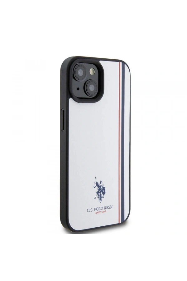 Apple iPhone 15 Kılıf U.S. Polo Assn. Orjinal Lisanslı Üç Renk Şerit Tasarımlı Baskı Logolu Kapak