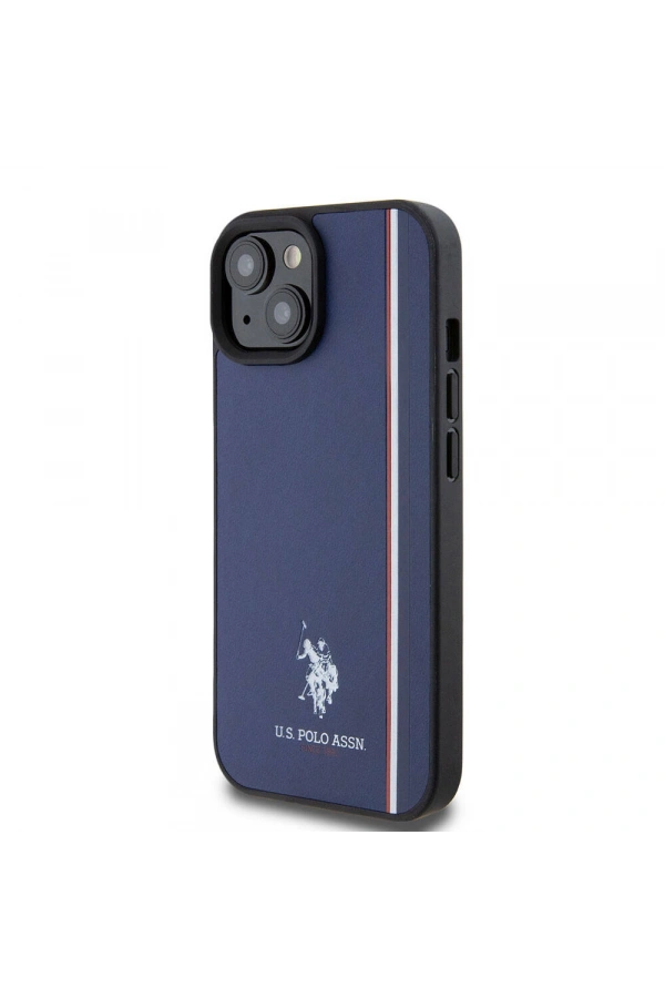 Apple iPhone 15 Kılıf U.S. Polo Assn. Orjinal Lisanslı Üç Renk Şerit Tasarımlı Baskı Logolu Kapak
