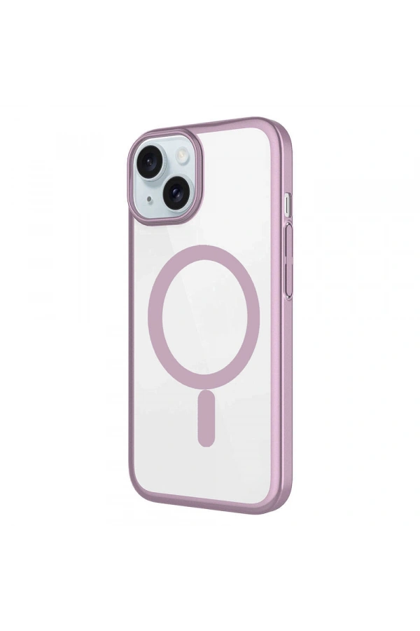 Apple iPhone 15 Kılıf Wireless Şarj Özellikli Sert PC Zore Mat Riksos M-safe Kapak