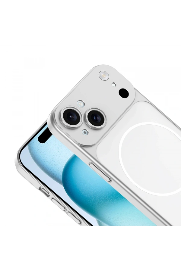 Apple iPhone 15 Kılıf Zore M-Safe Şarj Özellikli Kamera Korumalı Spark Kapak