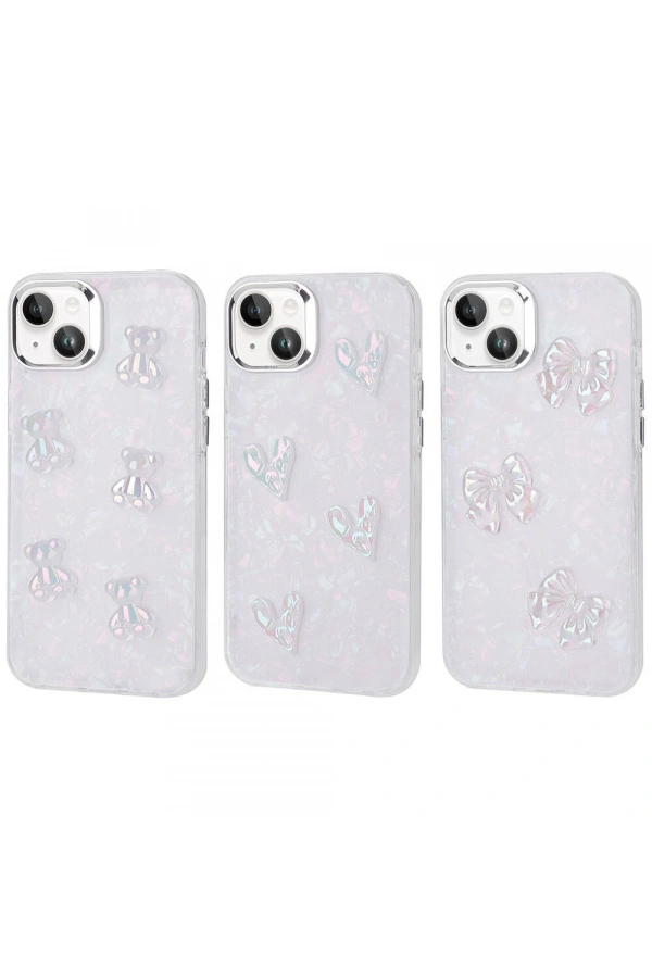 Apple iPhone 15 Plus Kılıf Kabartma Figürlü Parlak Zore Eralli Silikon Kapak