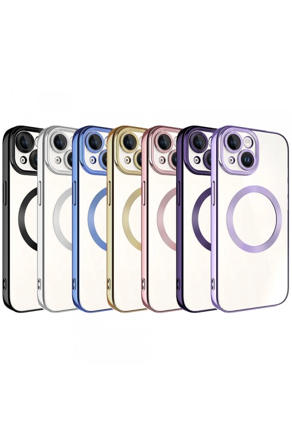 Apple iPhone 15 Plus Kılıf M-safe Wireless Şarj Özellikli Zore Setro Silikon