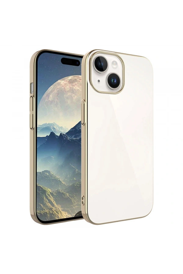 Apple iPhone 15 Plus Kılıf Sert PC Renkli Çerçeveli Zore Riksos Kapak