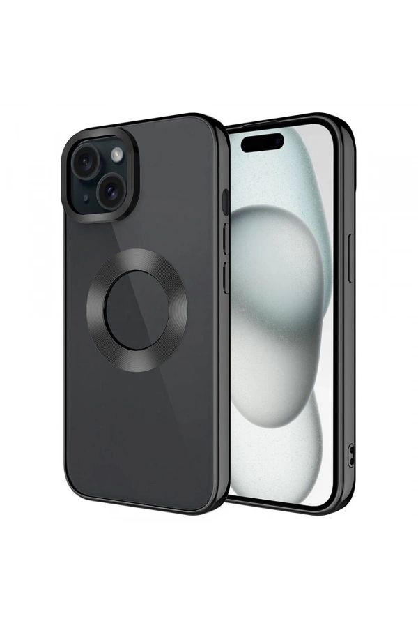 Apple iPhone 15 Plus Kılıf Tek Kamera Çerçeveli Logo Gösteren Zore Omega Kapak